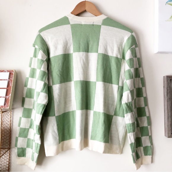 SOLD🛑Thorn Fable Cottagecore Whimsy Embroidered Patch Checkered Oversized Cardi - Picture 3 of 11